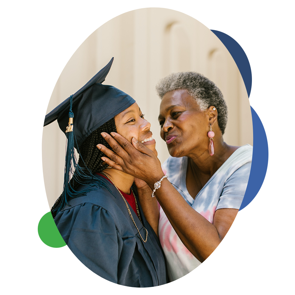 happy graduate with her grandmother
